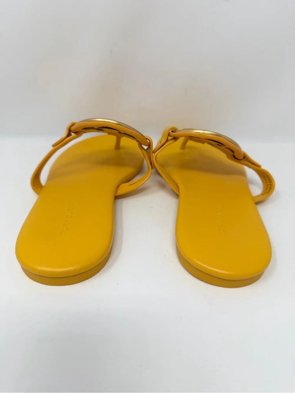 Tory Burch Metal Miller Sandals Leather Yellow Size 6.5